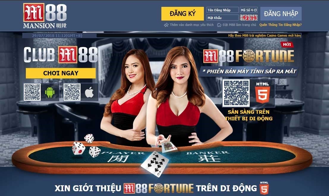 M88 còn nổi tiếng là cổng game sòng bài Casino hàng đầu